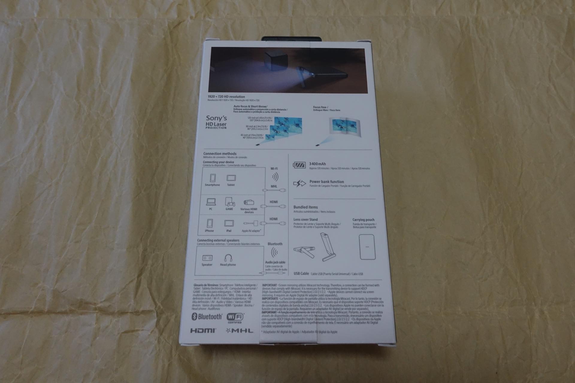 SONY Mobile Projector MP-CL1A